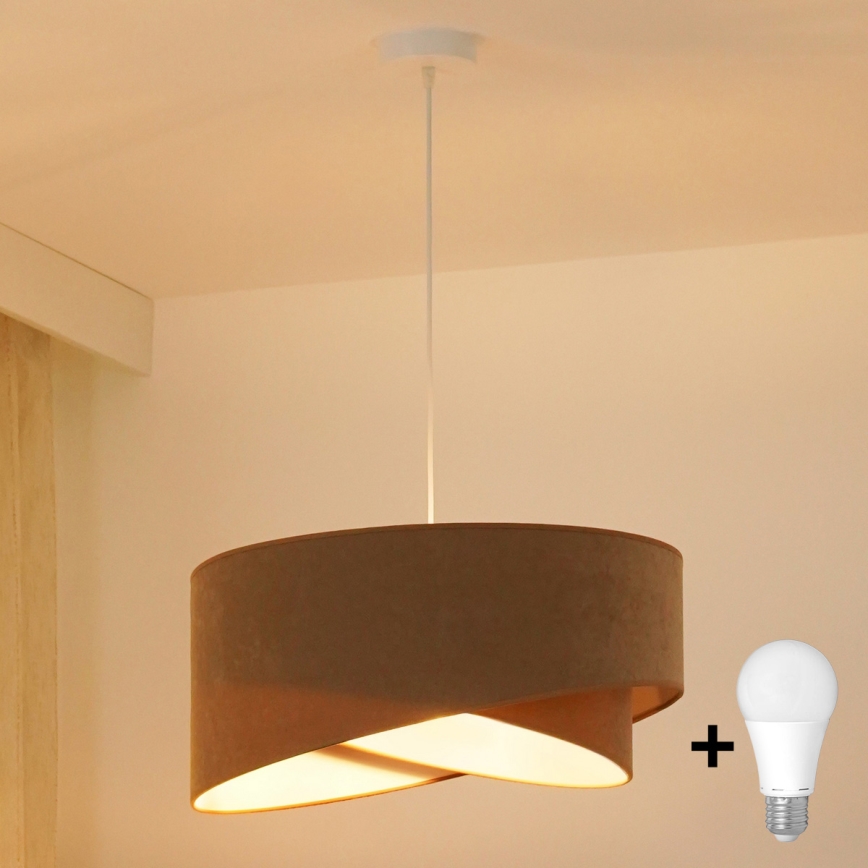 Brilagi - LED-Hängeleuchte LYRA 1xE27/15W/230V braun/weiß
