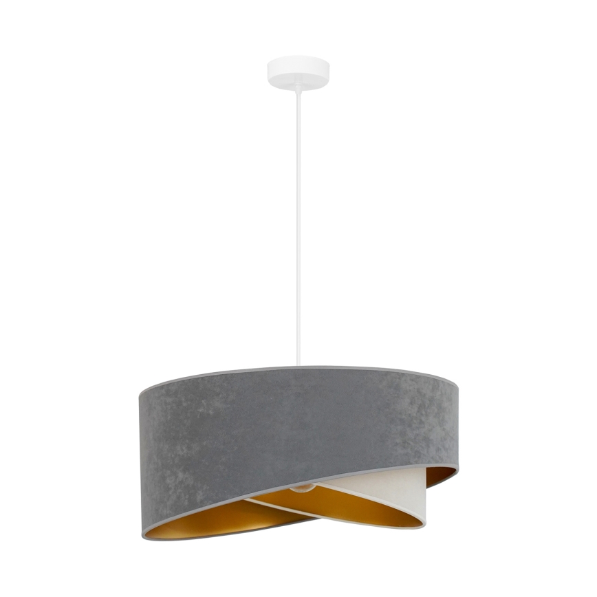 Brilagi - LED-Hängeleuchte LYRA 1xE27/15W/230V grau/cremefarben/golden