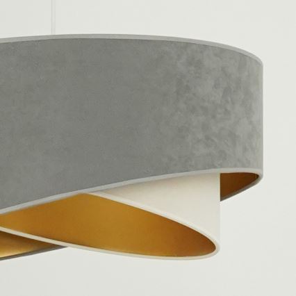 Brilagi - LED-Hängeleuchte LYRA 1xE27/15W/230V grau/cremefarben/golden