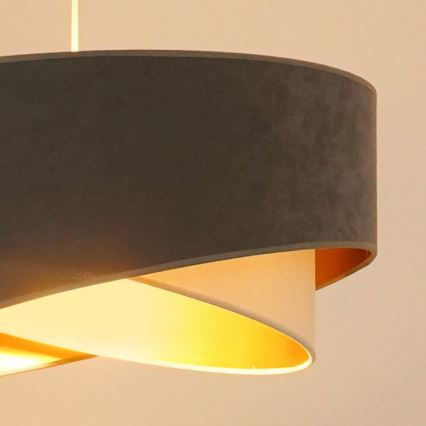 Brilagi - LED-Hängeleuchte LYRA 1xE27/15W/230V grau/cremefarben/golden