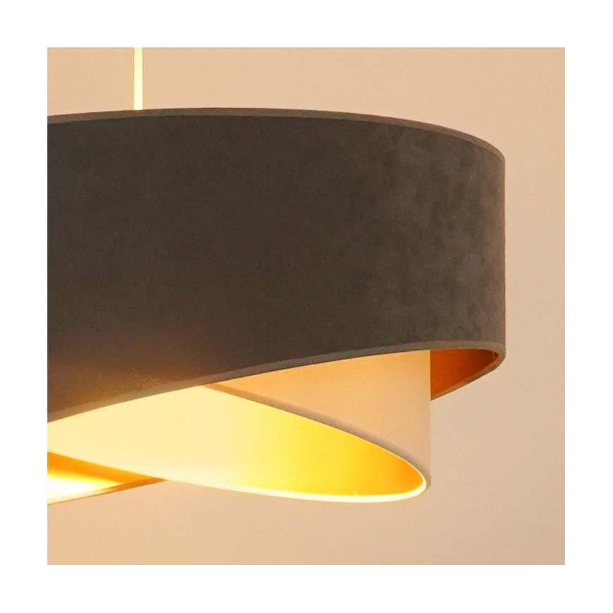 Brilagi - LED-Hängeleuchte LYRA 1xE27/15W/230V grau/cremefarben/golden