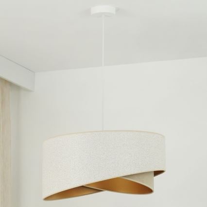 Brilagi - LED-Hängeleuchte LYRA 1xE27/15W/230V weiß/beige/golden