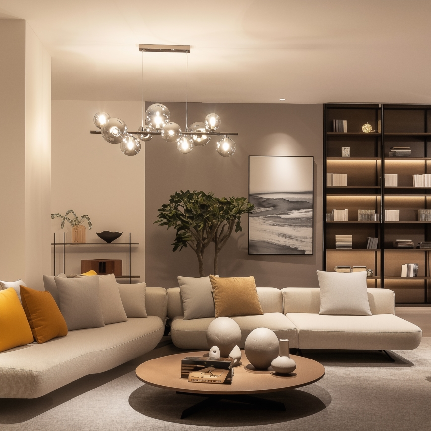 Brilagi - LED-Hängeleuchte MILLA 10xG9/3W/230V glänzendes Chrom/rauchig