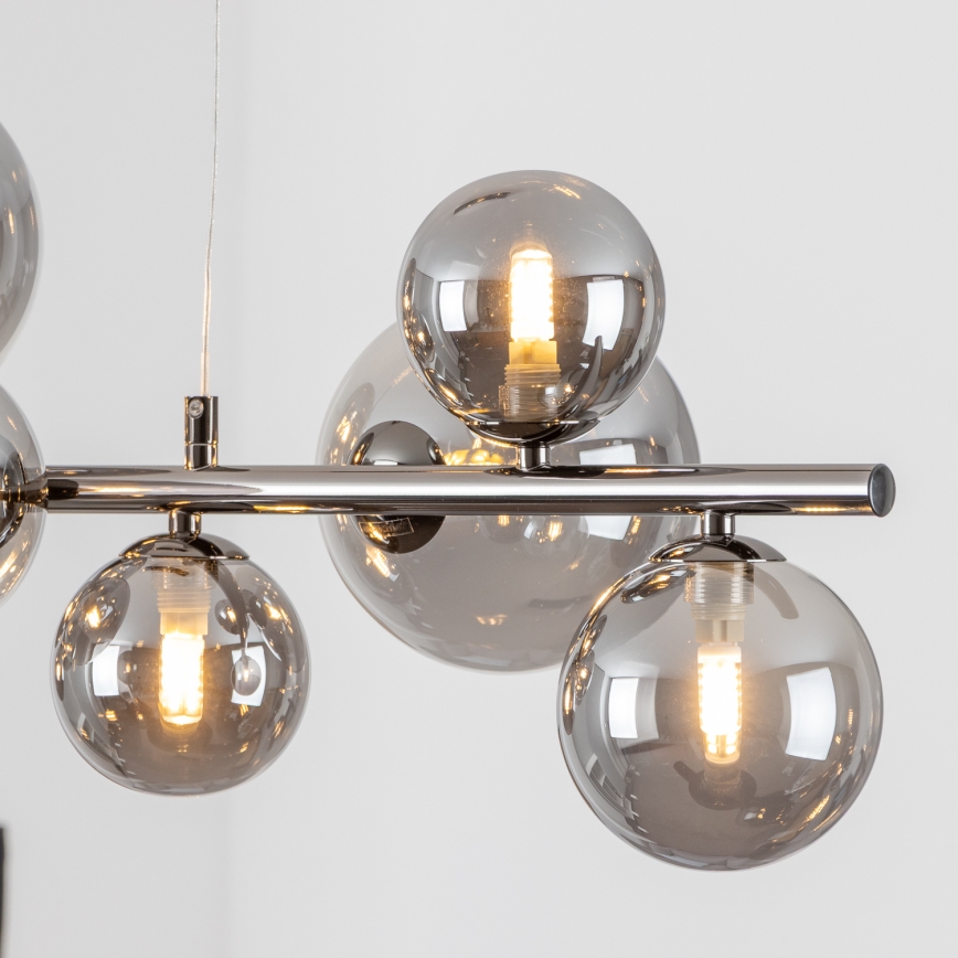 Brilagi - LED-Hängeleuchte MILLA 10xG9/3W/230V glänzendes Chrom/rauchig