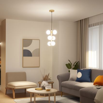 Brilagi - LED-Hängeleuchte MILLA 6xG9/3W/230V golden/weiß