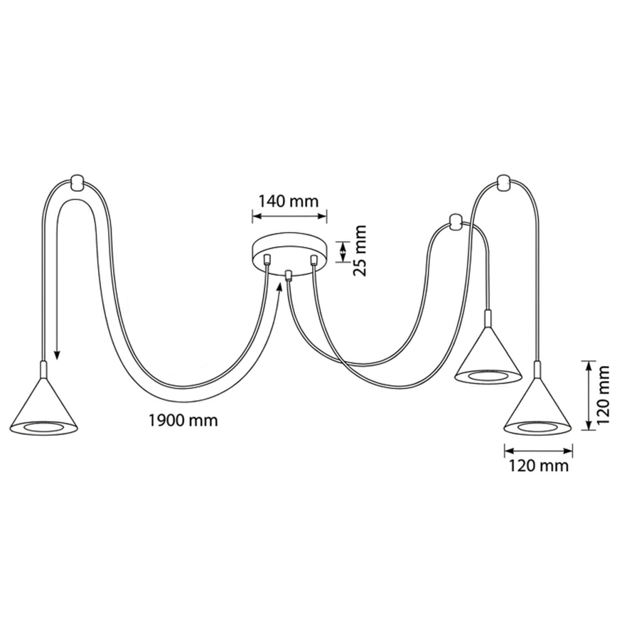 BRILAGI - LED Hängeleuchte mit Kabel CONE TRIPLE SPIDER 3xGX53/15W/230V schwarz