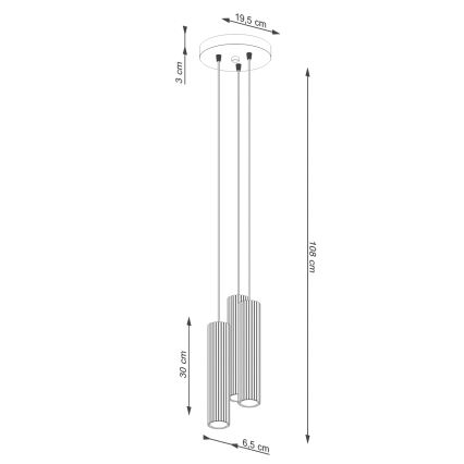 Brilagi - LED-Hängeleuchte mit Seilaufhängung CRESTO 3xGU10/10W/230V goldfarben