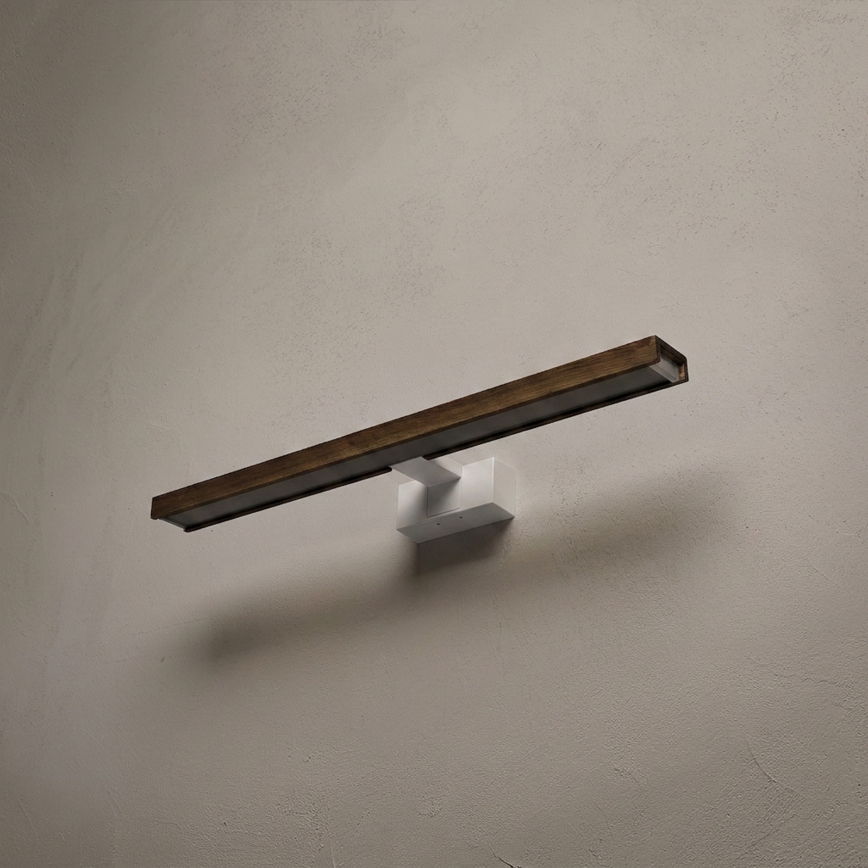 Brilagi - Illuminazione LED per specchio da bagno 3 in 1 WOODY MIRROR 3 in 1 LED/12W/230V 60 cm IP44 bianco/rovere/noce