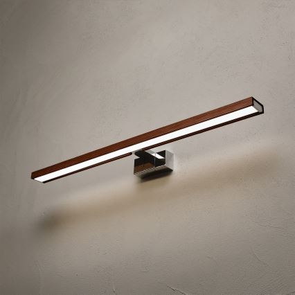 BRILAGI - Illuminazione a LED per specchio da bagno 3 in 1 WOODY MIRROR LED/15W/230V 80 cm IP44 cromo lucido/rovere ciliegio