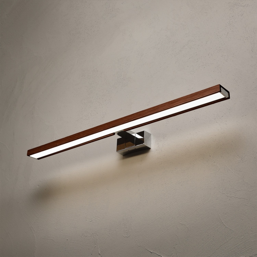 BRILAGI - Illuminazione a LED per specchio da bagno 3 in 1 WOODY MIRROR LED/15W/230V 80 cm IP44 cromo lucido/rovere ciliegio