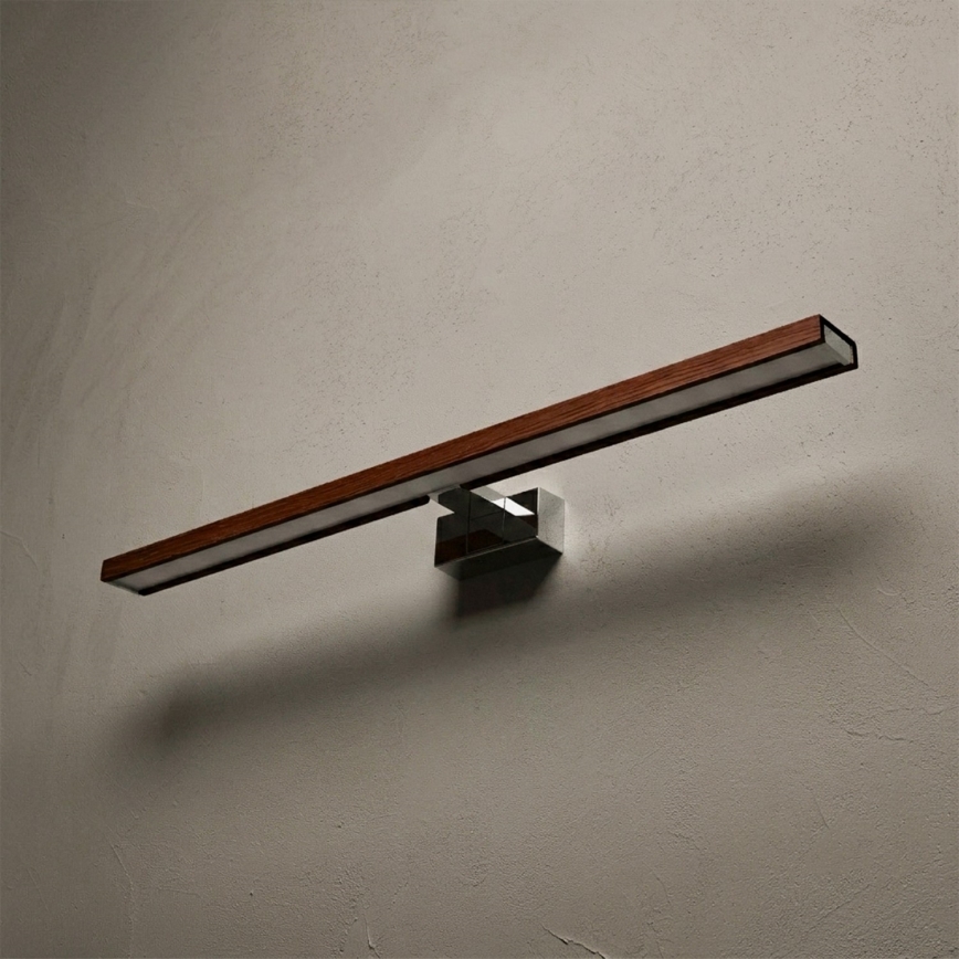 BRILAGI - Illuminazione a LED per specchio da bagno 3 in 1 WOODY MIRROR LED/15W/230V 80 cm IP44 cromo lucido/rovere ciliegio