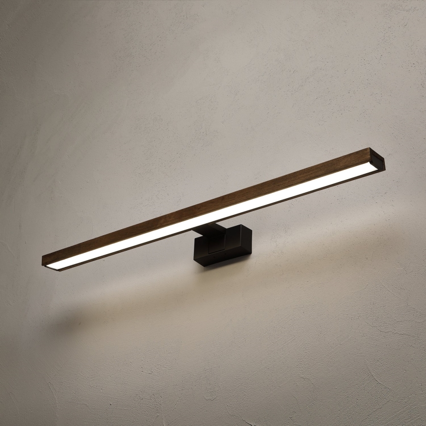 Brilagi - Illuminazione a LED per specchio da bagno 3 in 1 WOODY MIRROR LED/15W/230V 80 cm IP44 nero/rovere noce