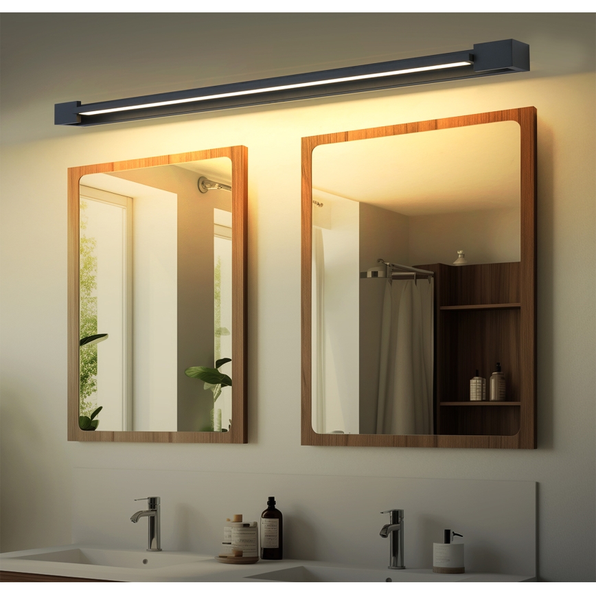 Brilagi - Illuminazione a LED per specchio da bagno AQUA LINE LED/36W/230V 120 cm IP44 nero CRI 90