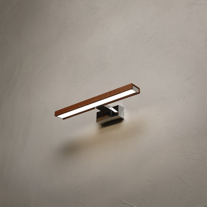 Brilagi - Illuminazione LED per specchio da bagno WOODY MIRROR 3 in 1 LED/8W/230V 40 cm IP44 cromo lucido/rovere ciliegio