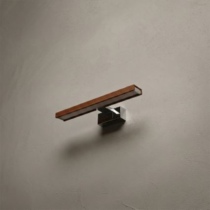 Brilagi - Illuminazione LED per specchio da bagno WOODY MIRROR 3 in 1 LED/8W/230V 40 cm IP44 cromo lucido/rovere ciliegio