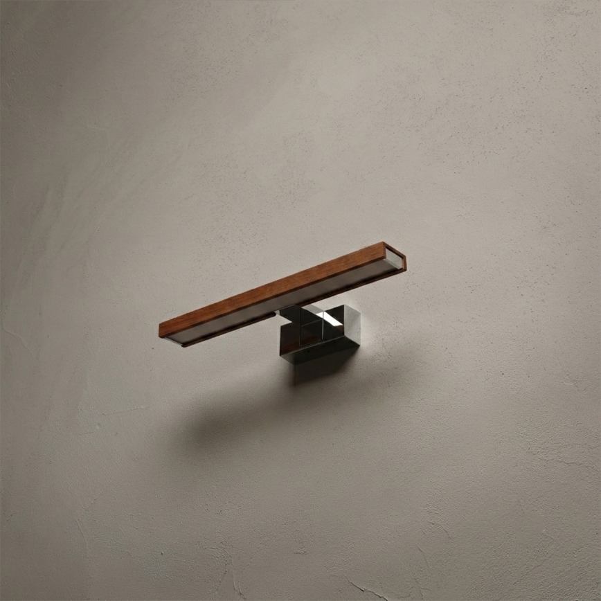Brilagi - Illuminazione LED per specchio da bagno WOODY MIRROR 3 in 1 LED/8W/230V 40 cm IP44 cromo lucido/rovere ciliegio