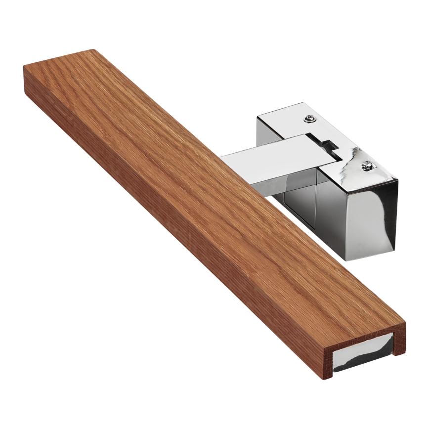 Brilagi - Illuminazione LED per specchio da bagno WOODY MIRROR 3 in 1 LED/8W/230V 40 cm IP44 cromo lucido/rovere ciliegio