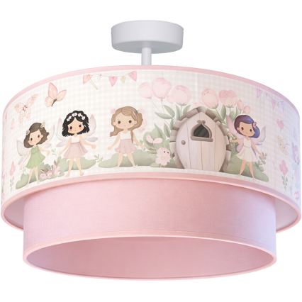 Brilagi - LED Kinder-Aufputz-Deckenleuchte BOBO 1xE27/10W/230V Ø 40 cm rosa/Feen