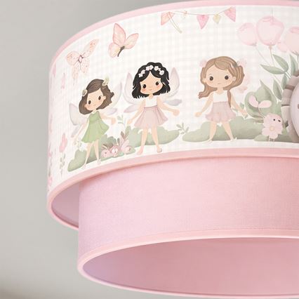 Brilagi - LED Kinder-Aufputz-Deckenleuchte BOBO 1xE27/10W/230V Ø 40 cm rosa/Feen
