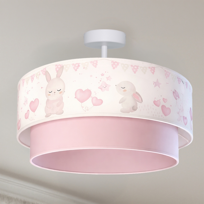 Brilagi - LED Kinder-Aufbau-Deckenleuchte BOBO 1xE27/60W/230V Ø 40 cm creme/rosa/Häschen