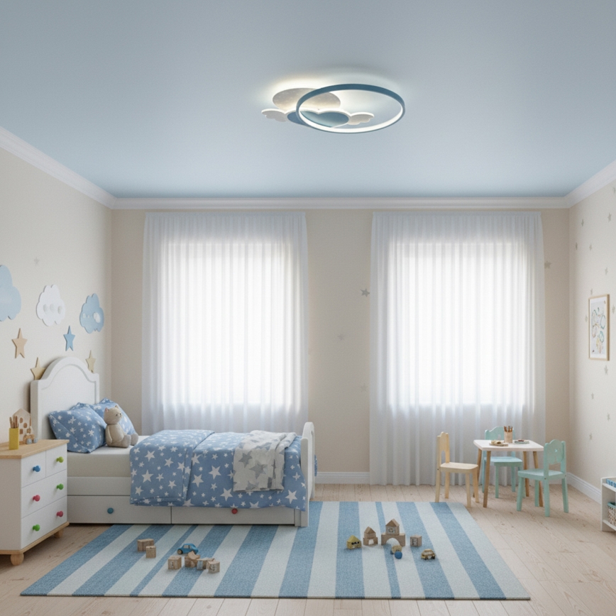 Brilagi - LED Kinder-Deckenleuchte LOVE LED/48W/230V 3000/4500/6000K blau