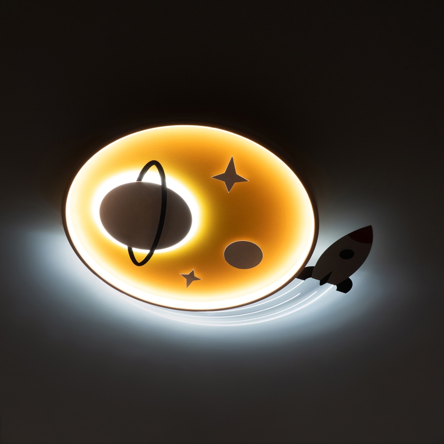 Brilagi - LED-Kinder-Deckenleuchte STARSHIP LED/64W/230V 3000/4500/6000K gelb