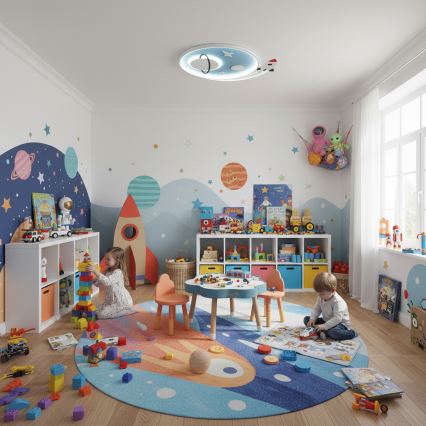 Brilagi - LED Kinder-Deckenleuchte STARSHIP LED/64W/230V 3000/4500K blau