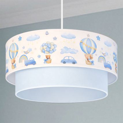 Brilagi - LED-Kinder-Pendelleuchte an Kabel BOBO 1xE27/60W/230V Ø 40 cm creme/blau/Teddybären