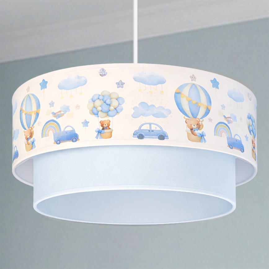 Brilagi - LED-Kinder-Pendelleuchte an Kabel BOBO 1xE27/60W/230V Ø 40 cm creme/blau/Teddybären