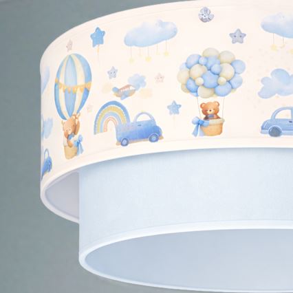 Brilagi - LED-Kinder-Pendelleuchte an Kabel BOBO 1xE27/60W/230V Ø 40 cm creme/blau/Teddybären