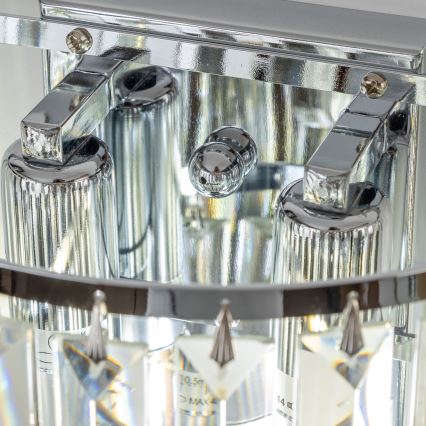 Brilagi - LED Kristall-Wandleuchte MOZART 2xE14/40W/230V glänzendes Chrom