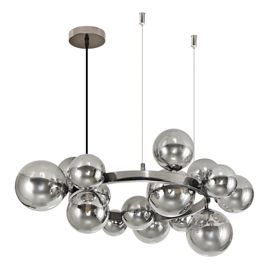Brilagi - LED-Kronleuchter an Aufhängung MILLA 15xG9/3W/230V glänzendes Chrom/rauchig