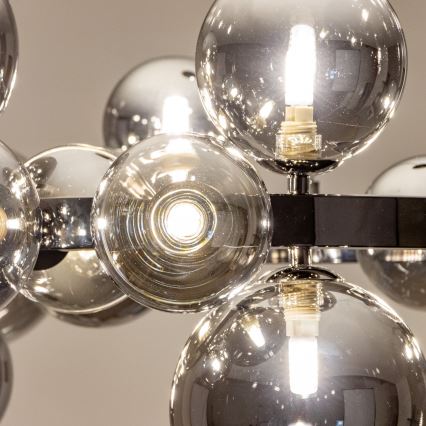 Brilagi - LED-Kronleuchter an Aufhängung MILLA 15xG9/3W/230V glänzendes Chrom/rauchig