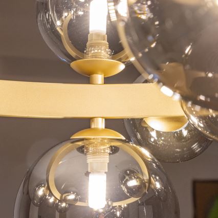 Brilagi - LED-Kronleuchter an Aufhängung MILLA 15xG9/3W/230V golden/rauchig