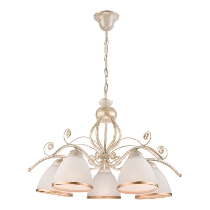 Brilagi - LED-Kronleuchter an Kette ANTICO 5xE27/60W/230V 3000K weiße Patina