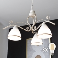 Brilagi - LED-Kronleuchter mit Kette ANTICO 3xE27/60W/230V 3000K weiße Patina