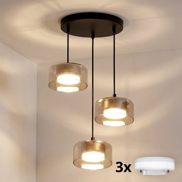 Brilagi - LED Lampada a sospensione con cavo AURA LUX 3xGX53/30W/230V nero/oro