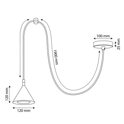 BRILAGI - LED Lampada a sospensione con cavo CONE SINGLE SPIDER 1xGX53/15W/230V dorata