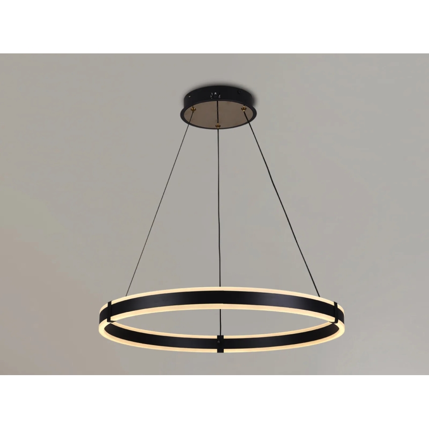 Brilagi - Lampadario dimmerabile a sospensione con cavo CIRCLE LED/85W/230V 3000-6500K Ø 60 cm nero/oro + telecomando