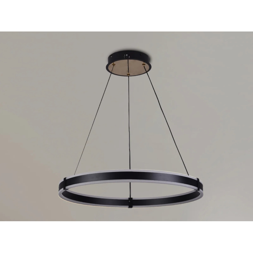 Brilagi - Lampadario dimmerabile a sospensione con cavo CIRCLE LED/85W/230V 3000-6500K Ø 60 cm nero/oro + telecomando