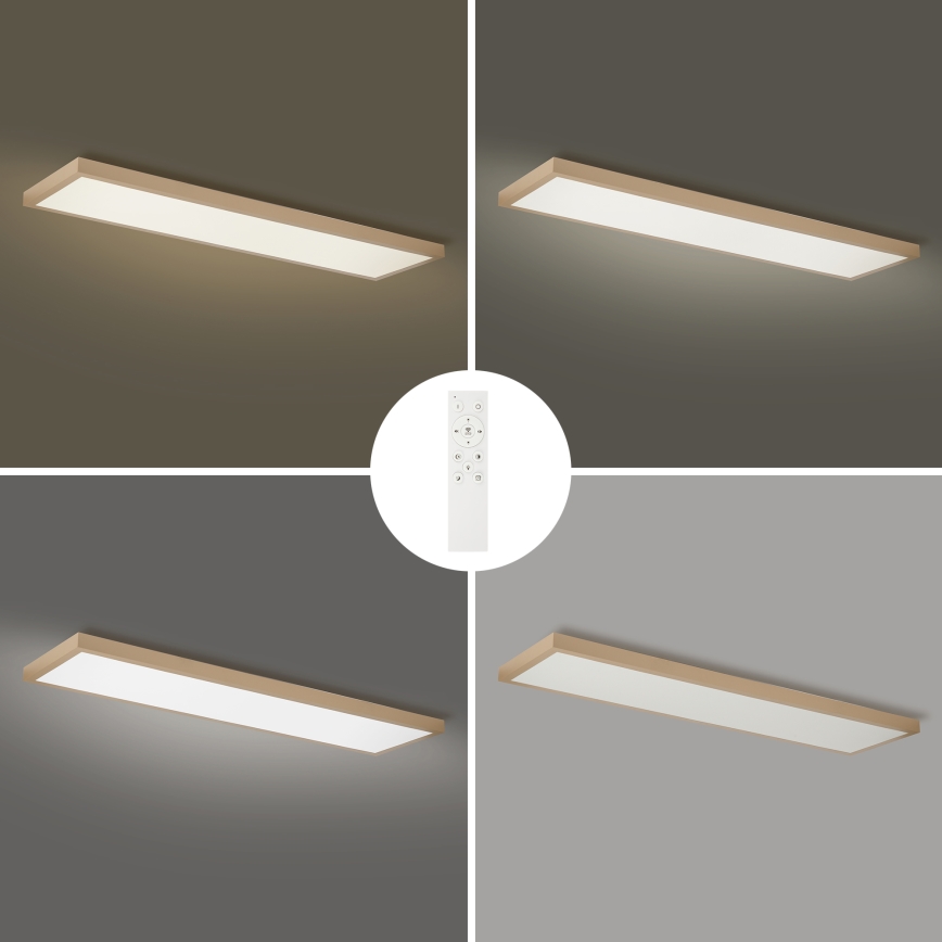Brilagi - FRAME SMART Lampada da soffitto LED dimmerabile per bagno LED/50W/230V 120x30 cm 3000-6000K IP44 Beige + Telecomando