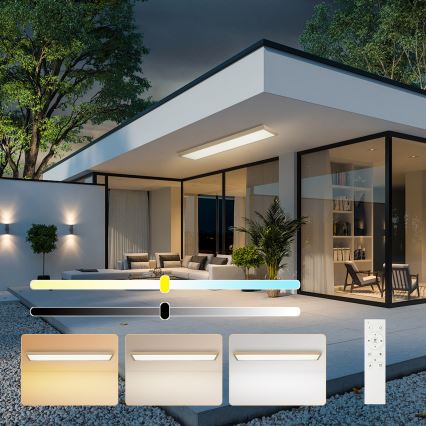 Brilagi - FRAME SMART Lampada da soffitto LED dimmerabile per bagno LED/50W/230V 120x30 cm 3000-6000K IP44 Beige + Telecomando