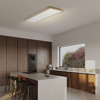 Brilagi - FRAME SMART Lampada da soffitto LED dimmerabile per bagno LED/50W/230V 120x30 cm 3000-6000K IP44 Beige + Telecomando