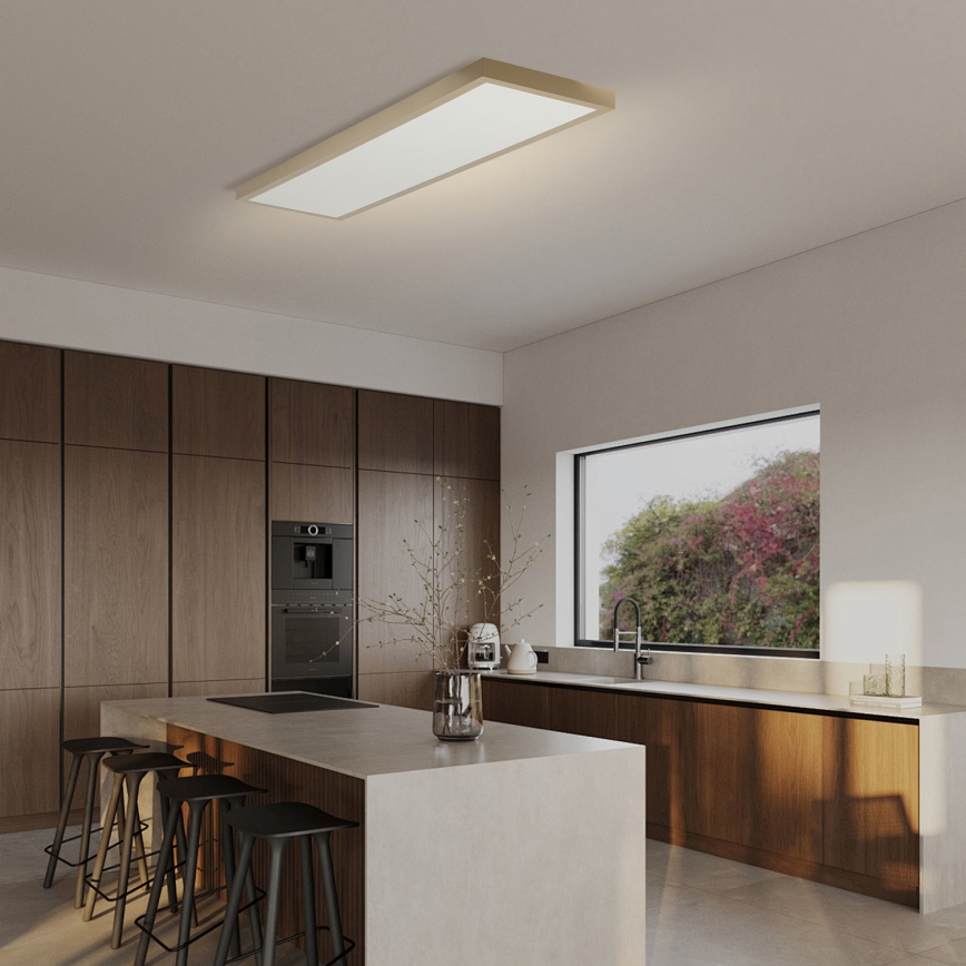 Brilagi - FRAME SMART Lampada da soffitto LED dimmerabile per bagno LED/50W/230V 120x30 cm 3000-6000K IP44 Beige + Telecomando