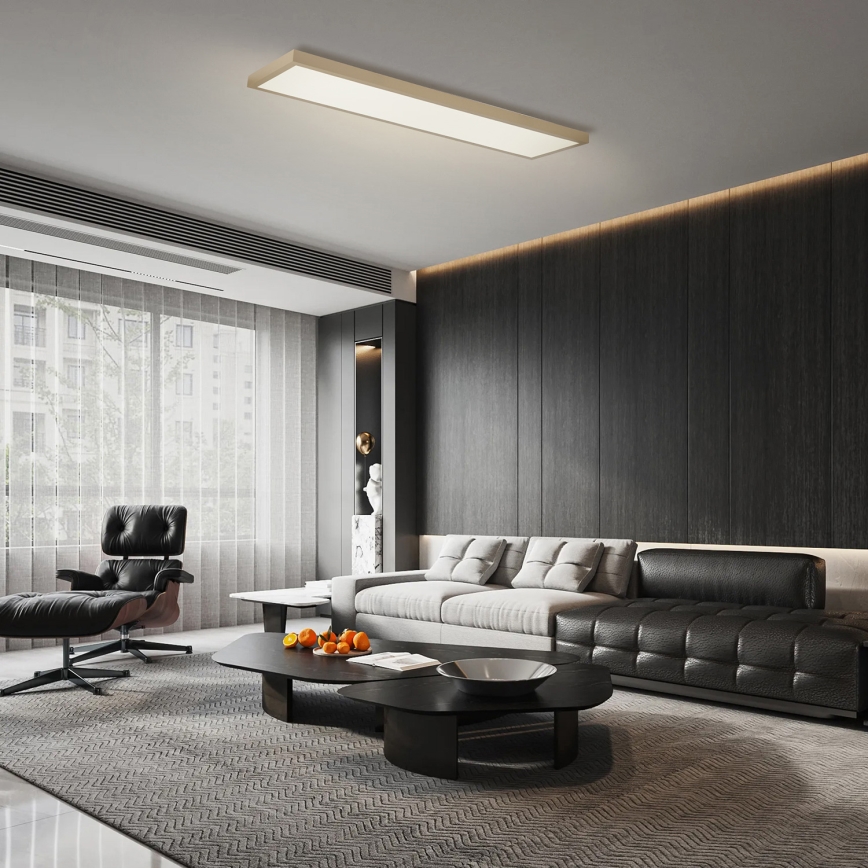 Brilagi - FRAME SMART Lampada da soffitto LED dimmerabile per bagno LED/50W/230V 120x30 cm 3000-6000K IP44 Beige + Telecomando