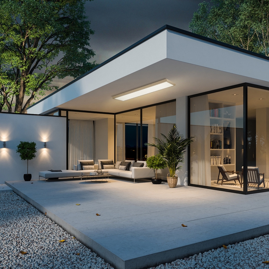 Brilagi - FRAME SMART Lampada da soffitto LED dimmerabile per bagno LED/50W/230V 120x30 cm 3000-6000K IP44 Beige + Telecomando