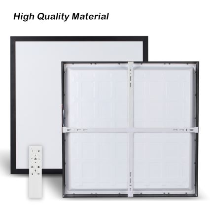 Brilagi - Plafoniera da bagno dimmerabile FRAME SMART LED/50W/230V 60x60 cm 3000-6000K IP44 nera + telecomando