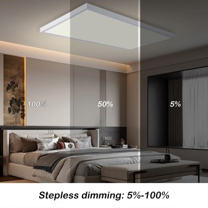 Brilagi - Plafoniera da bagno dimmerabile a LED FRAME SMART LED/96W/230V 120x60 cm 3000-6000K IP44 bianca + telecomando
