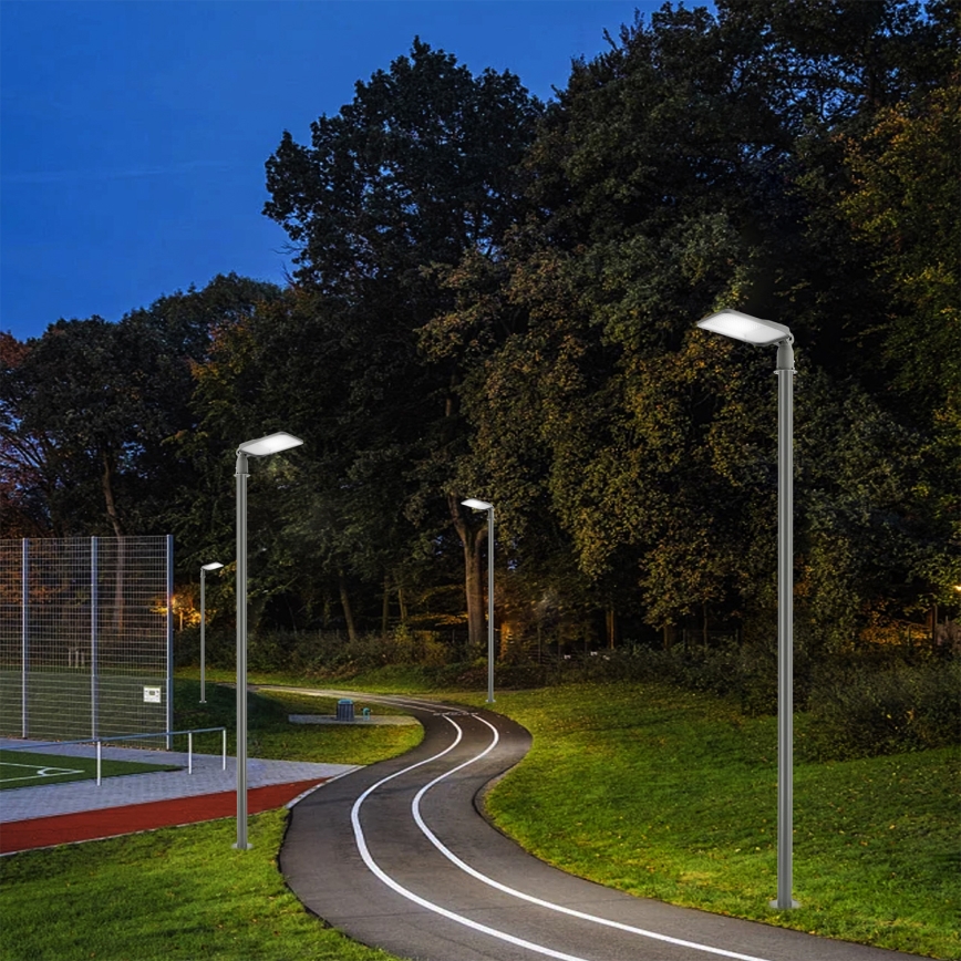 Brilagi - Lampione stradale LED da esterno con palo e snodo 3 m URBANLIGHT LED/100W/230V grigio IP65