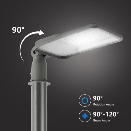 Brilagi - Lampione stradale LED da esterno con palo e snodo 3 m URBANLIGHT LED/100W/230V grigio IP65